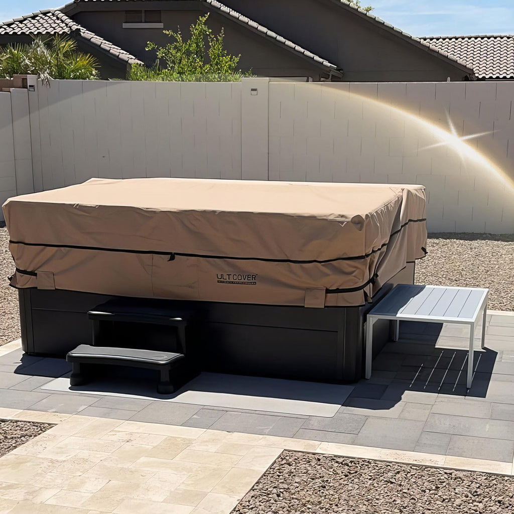 ULTCOVER Waterproof 600D Polyester Square Hot Tub Cover Outdoor SPA Covers 76 x 76 inch