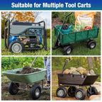 4 Pcs 4.10/3.50-4 Flat Free Tires and Dolly Wheel,10" Solid Non-inflated Tires Wheels with 5/8 Ball Bearings, 2.24" Offset Hub for Wheelbarrow, Wagon Carts, Trolley, Hand Truck, Various Tool Carts