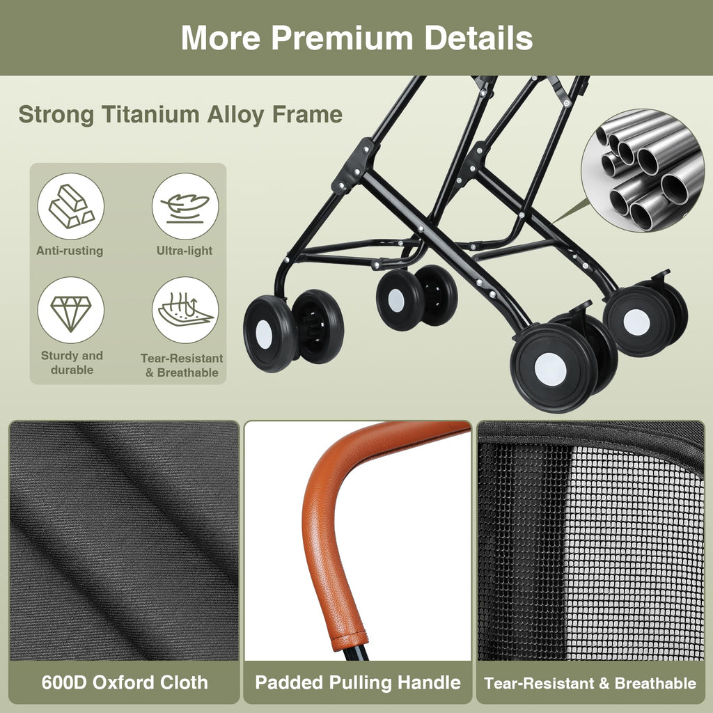 Double Pet Stroller for Dogs and Cats: Dog Stroller Foldable Travel Carriage with Detachable Carriers, Safety Belts, and 4 Lockable Wheels for Small to Medium Pets – Ideal for Multi-Pet Homes (Black)