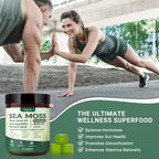 Buporai Sea Moss Gummies 16-1, Black Seed Oil Ashwagandha Turmeric Bladder Wrack Vitamin C Vitamin D3 Elderberry Manuka Dandelion Yellow Dock Apple Cider Vinegar for Men & Women