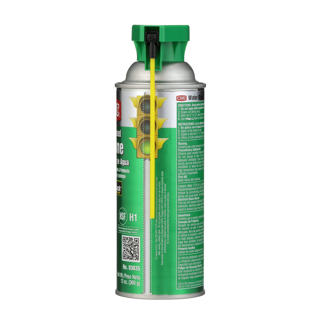 CRC Water Based Silicone 03035 – 13 Wt Oz, Heavy Duty Silicone Lubricant w/Perma-Lock 2-Way Integrated Actuator