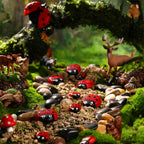 Gerrii 18 Pcs Small Resin Ladybugs Garden Decor Stones Holiday Ladybug Garden Yard Decorations Outdoor 4 Size Mom Gifts Lady Bugs Yard Decorations