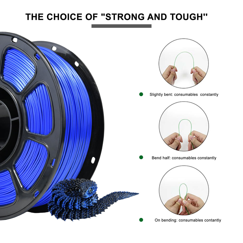 iBOSS Silk PLA+ Dual Color Filament 1.75mm, Bi-Color Shiny PLA Plus Finish, Smooth & Glossy, 1kg Spool (2.2lbs), Shiny Silk PLA PRO Coextruded Filament for 3D Printers (Silk Blue Black)