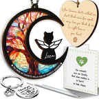 6" DIY Cat Memorial Suncatcher – 4-in-1 Cat Memorial Gifts for Loss of Cats, Pet Remembrance Gifts | Loss of Cats Sympathy Gift with Ornament, Keychain & Sympathy Card PS191