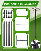 Metal Dragon Fruit Trellis 62" - Adjustable Heavy Duty Metal Plant Support with Square Top Design for Climbing Plants and Vertical Gardening, Powder-Coated Black for Garden, Patio, Indoor Use
