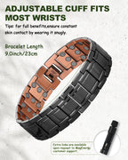 MagEnergy Copper Bracelet for Men-3X Copper Magnetic Bracelets-Ring Set