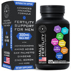 Fertility Supplements for Men - Zinc, Maca, Ashwagandha, L-Arginine - Male Vitality Conception for Him - Count and Motility Pregnancy Aid - Vitamins and Male Fertility Support Supplement - 120 Pills