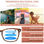 VIDEBLA 6 Pack Progressive Multifocus Reading Glasses for Women Men Blue Light Blocking Reading Glasses Spring Hinge Readers (Mix-5(6glasses 6 Holster), 2.50, x)