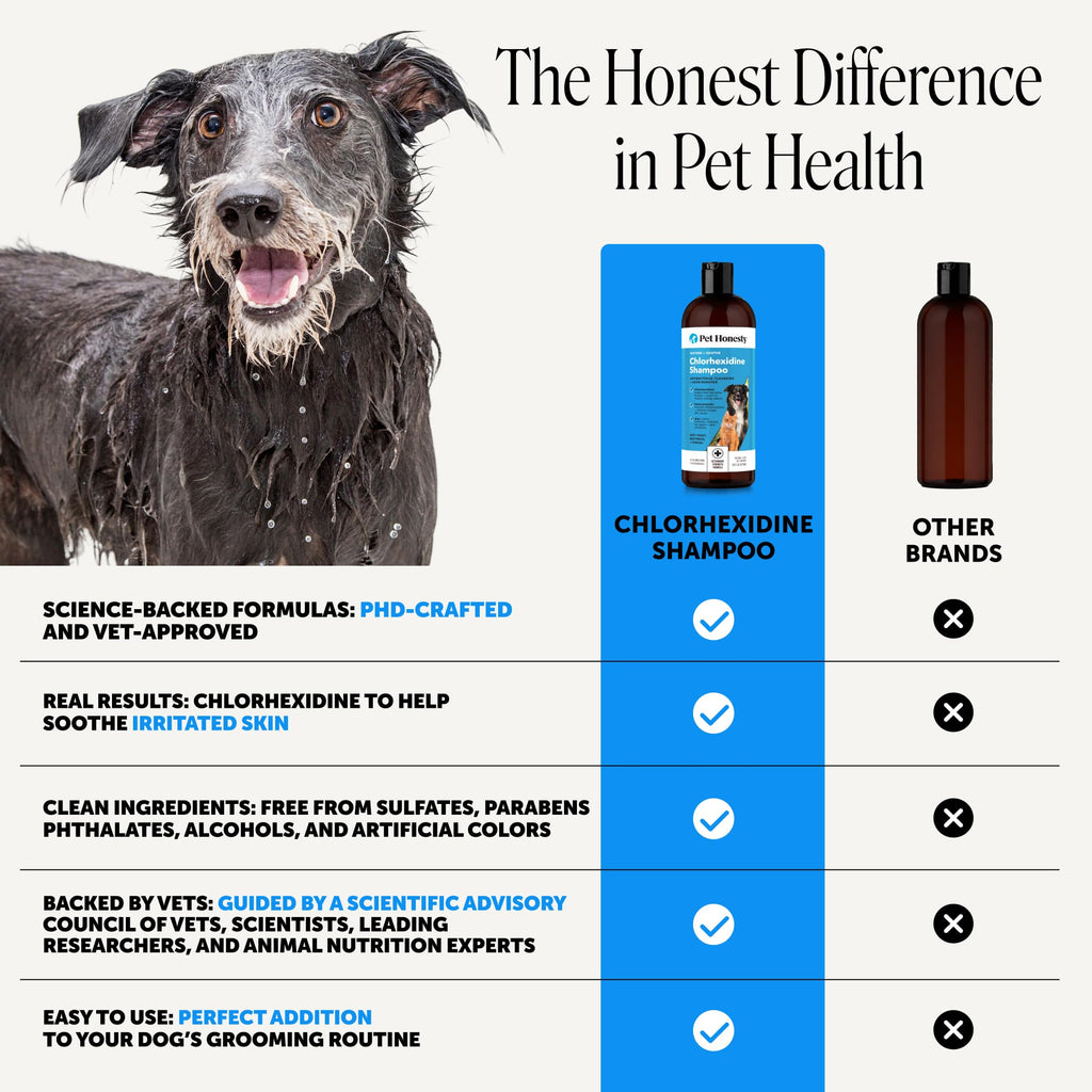 Pet Honesty Chlorhexidine Dog Shampoo Itchy Skin Relief, Anti-Itch, 16oz