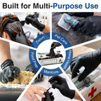 Schneider Black Nitrile Gloves, Gloves Disposable Latex Free, Powder Free