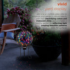 Alpine Corporation GRS122A-SLR Indoor/Outdoor Glass Solar Powered Mosaic Gazing Globe Yard Decoration, 10", Purple