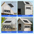 ZIZIWIN 5.5" Solar Chicken Coop Fan 3 Kit, 30W Solar Powered Greenhouse Fan, Solar Exhaust & Intake Fans Outdoor Waterproof, for Outside Shed Doghouse Ventilation Air Circulation Cooling, No Battery