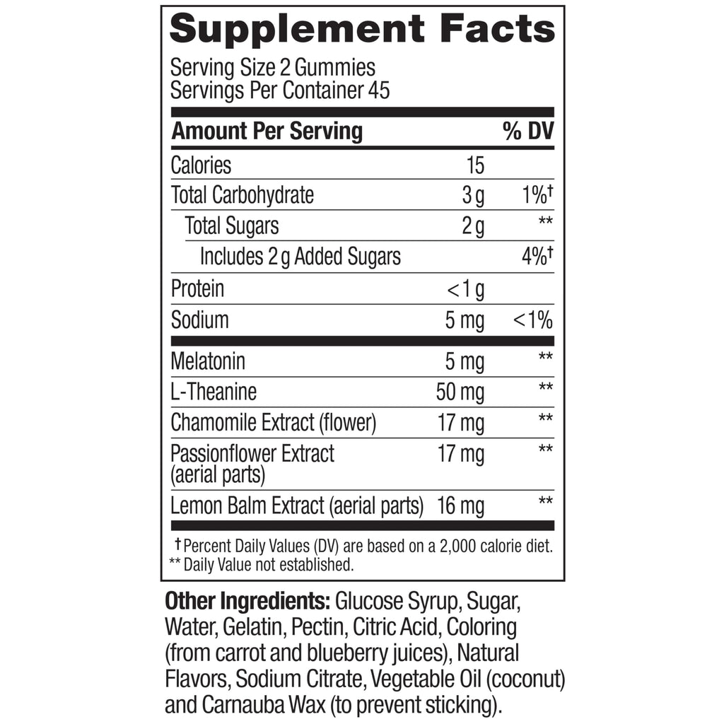 OLLY Extra Strength Sleep Gummy 5 mg Melatonin, L-Theanine, Chamomile, Lemon Balm Extracts, Sleep Aid, BlackBerry Flavor - 90 Count
