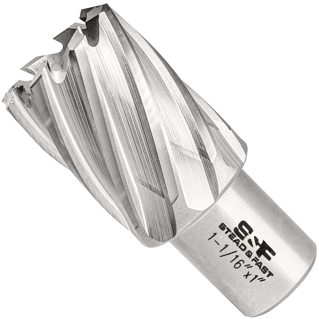 S&F STEAD & FAST Annular Cutter, 1-1/16" Cutting Diameter x 1" Depth of Cut for Magnetic Drill Press, Drill Bit Cutter, Mag Drill Bits with Pilot Pin