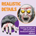 JOYIN Halloween Decorations Outdoor Light-Up Zombie Groundbreaker with bloodstain and Creepy Sound for Halloween Outside Decor Lawn Yard Patio Graveyard Decoration, Haunted House Prop