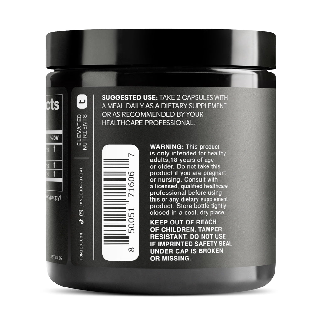 Toniiq Cistanche Tubulosa Extract - Ultra High Potency 10:1 Extract with 50% Echinacoside & 10% Verbascoside - Highly Concentrated - Third-Party Lab Tested - 60 Capsules