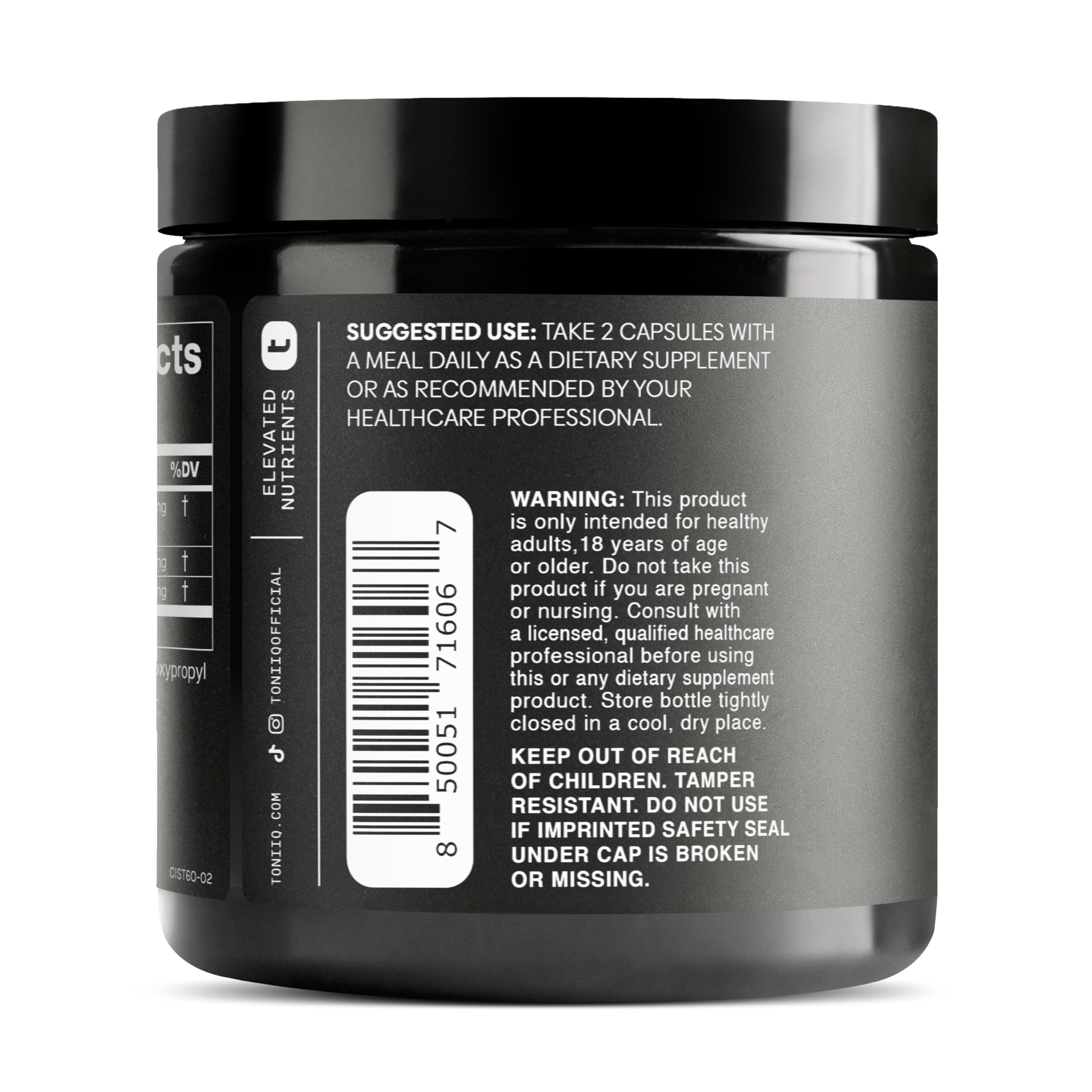 Toniiq Cistanche Tubulosa Extract - Ultra High Potency 10:1 Extract with 50% Echinacoside & 10% Verbascoside - Highly Concentrated - Third-Party Lab Tested - 60 Capsules