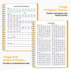 Fitness Workout Journal for Women & Men, A5(5.5" x 8.6") Workout Log Book Planner for Tracking, Progress, and Achieving Your Wellness Goals-Yellow