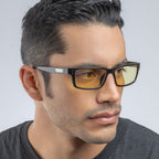 GUNNAR Premium Computer and Gaming Glasses For Men & Women - Advanced Blue Light Blocking Lens Technology For Eye Strain Relief and Anti Fatigue - Riot Amber Tinted Gaming Glasses