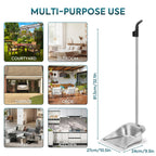 Yangbaga Dust Pans with Long Handle - 35”Heavy Duty Metal Upright Stand Up Dustpan - Long Handled Stand Up Dustpans - Best Dustpans for Home/Lobby/Shop/Garage/Yard