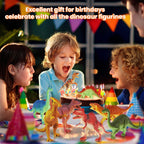 Zippytots Dinosaur Toys for Kids 3-5 5-7 - 14 Realistic Plastic Dinosaur Figures Set with Storage Box & Learning Booklet - Educational Dino Figure Toys for Boys Girls Toddlers