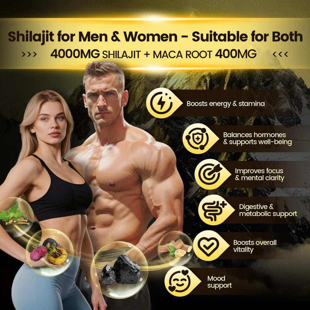 VivoNu Shilajit for Men & Women Gummies | 4000mg High Potency 10-in-1 Formula with Pure Himalayan Shilajit, Ashwagandha, and 75% Fulvic Acid | Sugar-Free Vegan, 85+ Trace Minerals
