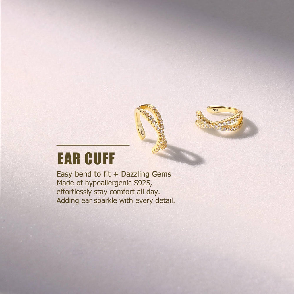 Sterling Silver Ear Cuffs Non Piercing Fake Conch Cuff Earrings for Women