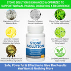Stone Solution Capsules- Natural Dissolver, Kidney Stone Support & Kidney Cleanser Chanca Piedra Stone Breaker Gallbladder Cleanse, Flush & Stop Recurrence, Stone Relief 60 Servings