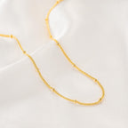 CANNCI 14K Gold Anklets for Women Ankle Bracelets for Women Waterproof Beaded Anklets Charm Jewelry Everyday Wear Sizes 9-11 Inches (10, Inches)