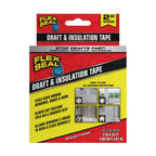 Flex Seal Draft and Insulation Sealing Tape, Flexible, Rubberized, Weatherproof Strip for Windows, Doors, Vents, Works on Wood, Glass, Tile, Metal, Plastic, Fiberglass, Clear, 2 in x 16 ft, Pack of 1