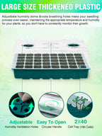 Hugbow Seed Starter Tray with Grow Lights and Heat Mat, 3-in-1 Soil Meter, 80-Cell Seed Growing Tray, Germination & Plant Propagation Station for Indoor Plants 2-Pack