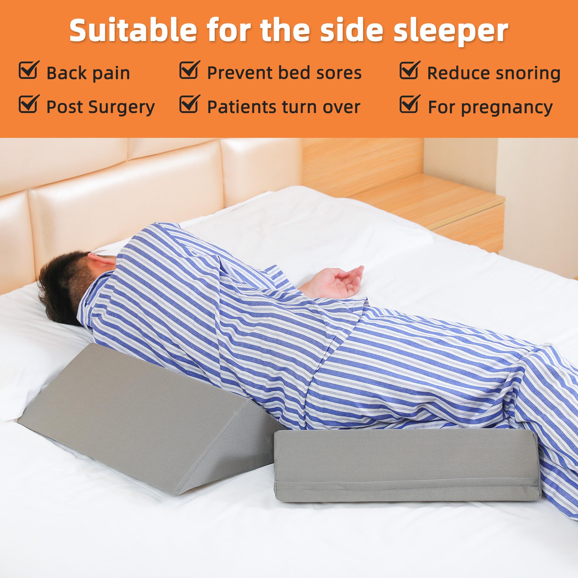 Body Positioner Fanwer Bed Wedges & Body Positioners (3 in 1), 40 Degree Wedges for Bed ...