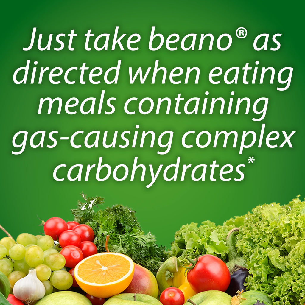Beano Digestive Enzyme, Preventive Gas Relief for Adults, Helps Prevent Gas & Bloating, 150 Tablets