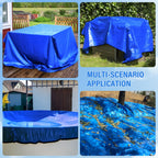 TIXANF 18FT Pool Ground Cloth, 12x12 Mesh Heavy Duty Pool Liner Pad with Anti-Aging PE, Stainless Steel Grommets, Puncture Resistant Under Mat for Above Ground Pools, Tarp for Under Pool