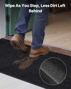 VEVOR Front Door Mat, 5 x 3 ft Commercial Floor Mat for Indoor and Outdoor, Stylish Striped Industrial Carpet with PVC Backing, Heavy Duty Washable Entry Rug for Hallway, Balcony, Garage, Grey