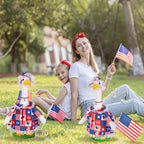 JcHrmers 4th of July Porch Goose Outfits Memorial Day Goose Outfit Fits 23" Plastic Cement Goose Statue Patriotic Goose Costume for USA 250th Anniversary Outdoor Garden Patio Yard Lawn Decor