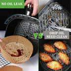 200pcs Air Fryer Disposable Liner, Non-Stick Parchment Paper for Baking, Oil-Proof, Water-Proof, Food Grade (6.3" Bottom, 7.9" Top)