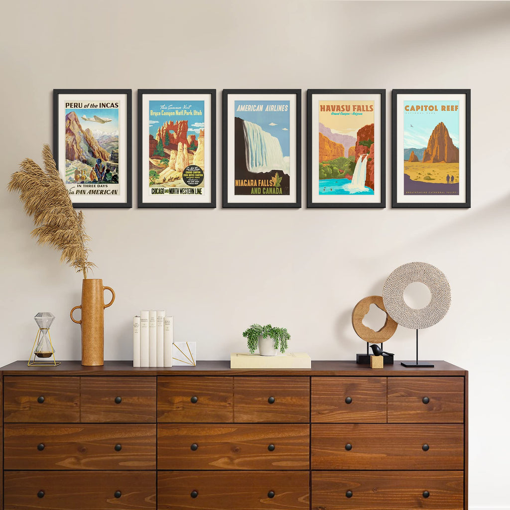 upsimples 11x17 Picture Frame, Gallery Wall Frames Set of 5, Black