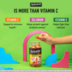 Airborne Vitamin C 500mg (per Serving) - Assorted Fruit Flavored Kids Gummies (63 Count in a Bottle), Gluten-Free Immune Support Supplement with Vitamins C E, Selenium