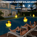 KingSom 2025 Upgraded Pool Chlorine Floater, Duck chlorine Floaters with Light, Solar Chlorine Floaters w/Adjustable Flow, Large Capacity Floating chlorines Dispenser for Pools,pool Chlorinator,Yellow