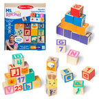 Ms. Rachel Melissa & Doug Letter, Number, and Game Wooden Learning Blocks with Activity Cards for Girls and Boys Toddlers Ages 18 Months+ - FSC Certified