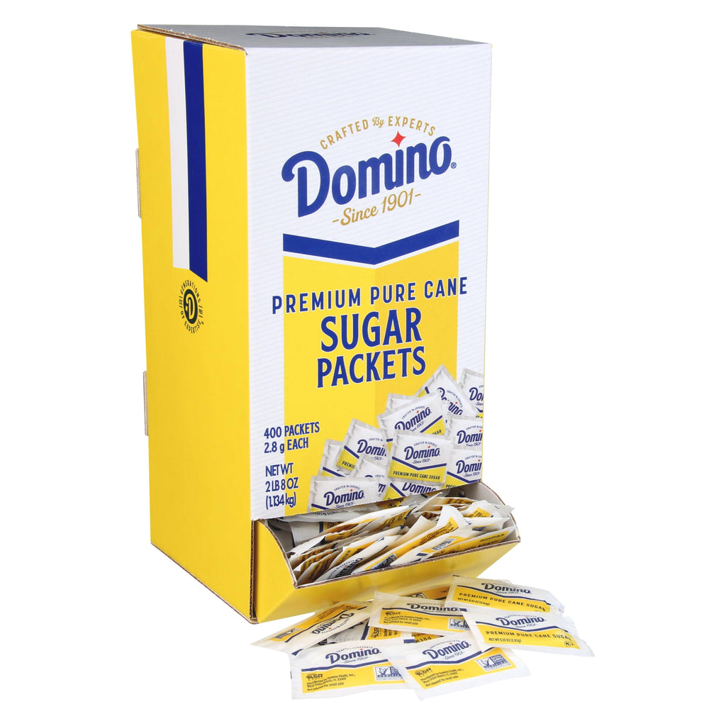 Domino® White Sugar Packets, 400 Count Dispenser Box, 0.10 oz Each
