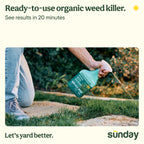 Sunday Weed Warrior, 32oz, 2 Pack - Grass & Weed Killer - Organic, Ready-to-Use Weed Killer Spray - Herbicide Spot Treatment - Kills Weeds, Grass, Algae and Moss