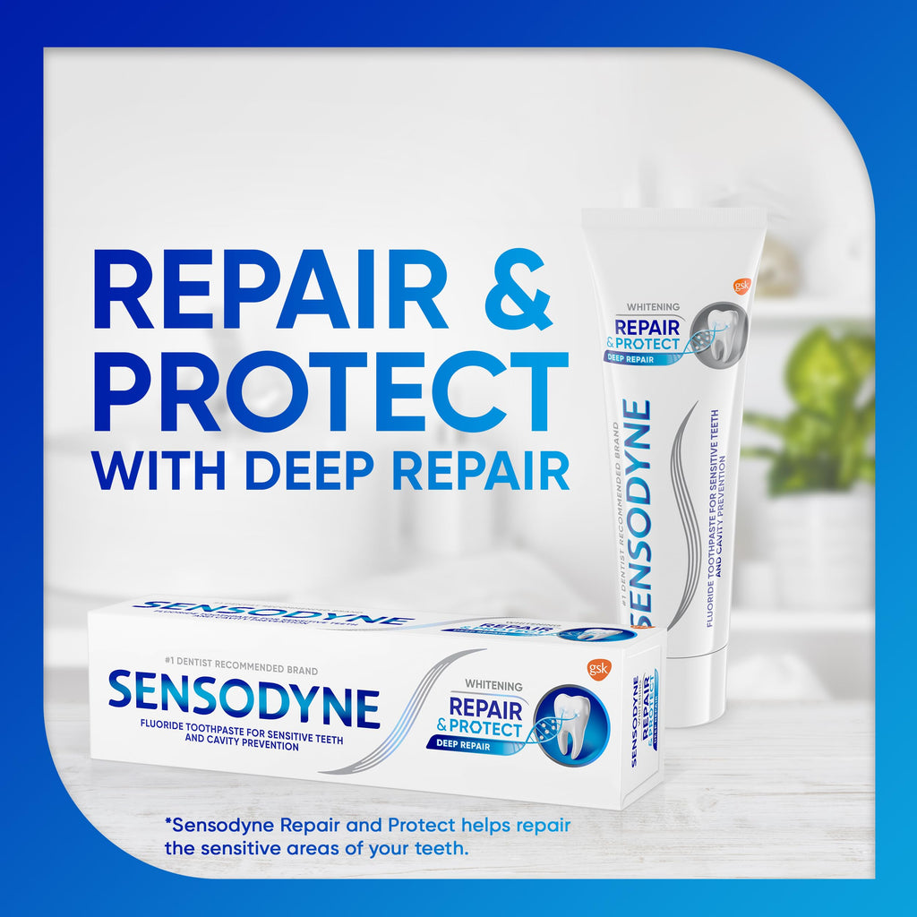 Sensodyne Repair and Protect Whitening Toothpaste, 3.4 oz (Pack of 4)