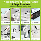 Electric Spin Scrubber, 10-in-1 Shower Scrubber & Retractable Long Handle, 44 lbs High-Torque & Variable Speed Shower Cleaning Brush for Bathroom,Toilet, Bathtub, Kitchen, Tile Floors