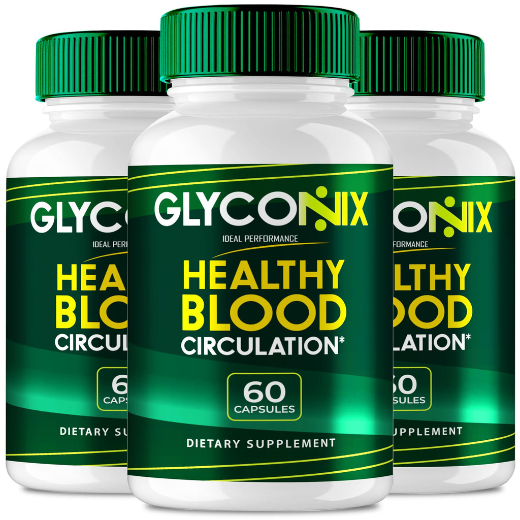 Glyconix Blood Optimizer Capsules, Official Glyconix Advanced Blood Formula Supplement Pills - Maximum Strength, All Natural Healthy Circulation & Stable Levels, Glyco Nix Health Reviews (3 Pack)