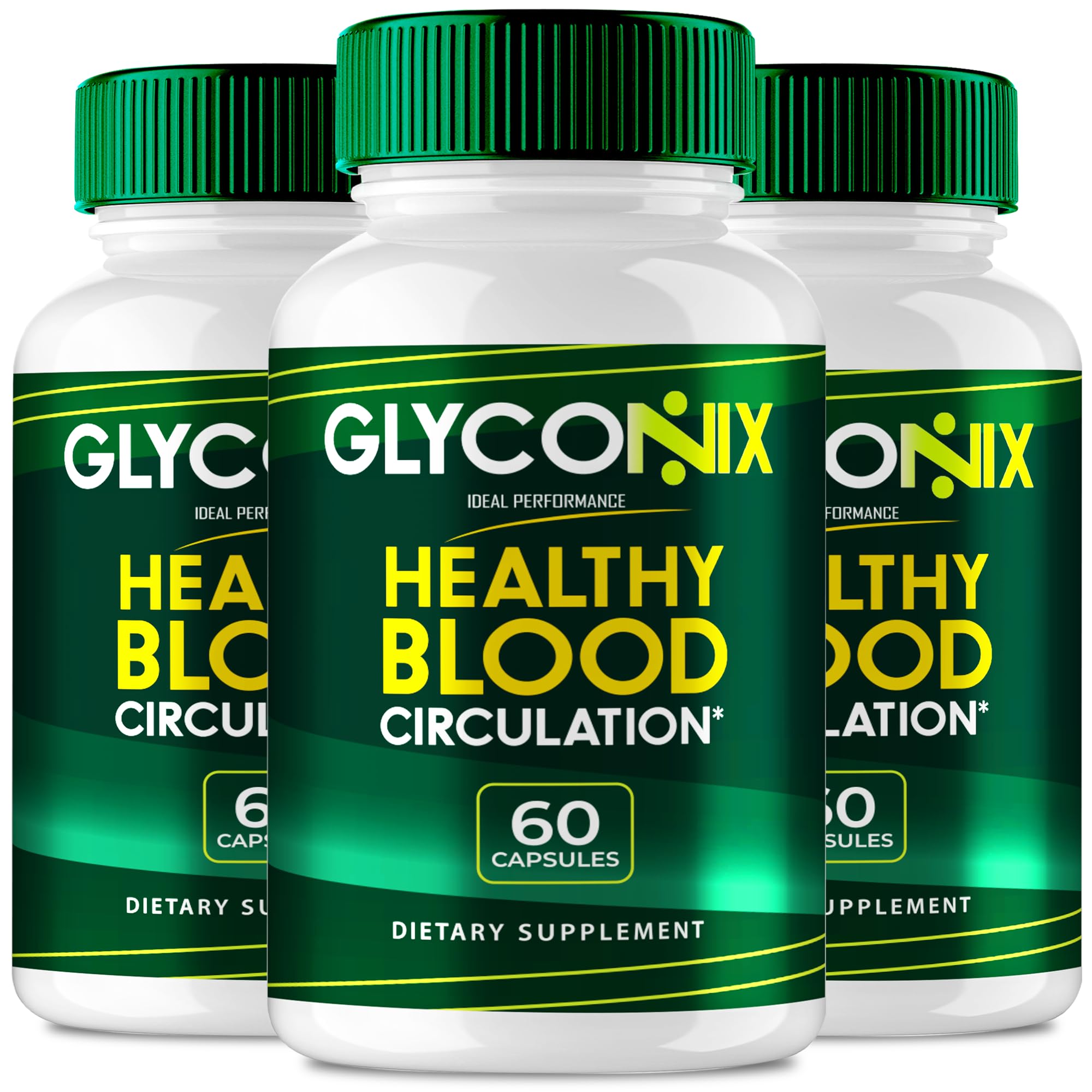 Glyconix Blood Optimizer Capsules, Official Glyconix Advanced Blood Formula Supplement Pills - Maximum Strength, All Natural Healthy Circulation & Stable Levels, Glyco Nix Health Reviews (3 Pack)