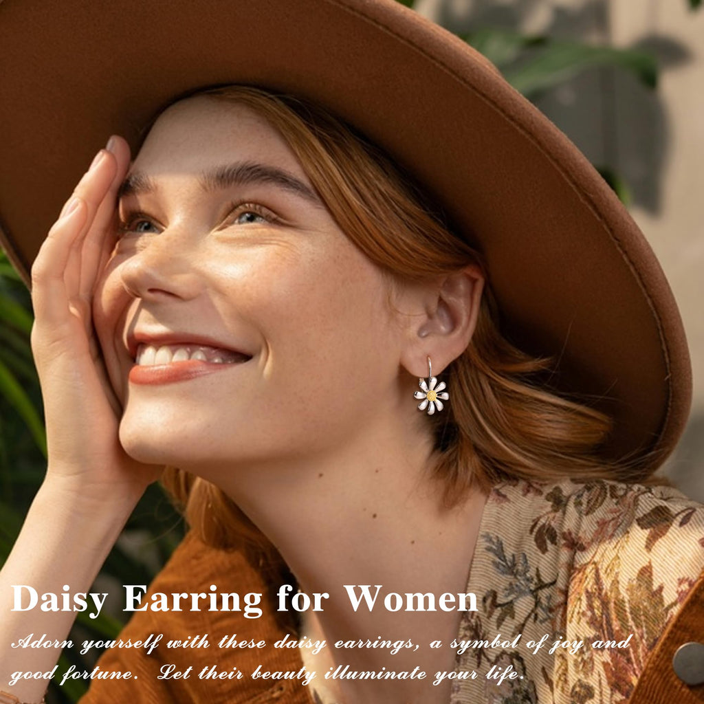 MILACOLATO 925 Sterling Silver Daisy Earrings for Women Flower Earring