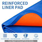 21FT Round Pool Liner Pad for Above Ground Pools, Thickened Puncture-Resistant Under Mat, Heavy-Duty Underlayment, Outdoor Tarp Protector for Concrete/Lawn, Pool Floor Base Pad, Extends Liner Life