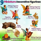 Mood Lab Fairy Garden Figurines - Camping Set (9 pcs) - Miniature Decorative Statues & Accessories - Outdoor & Indoor Garden Decor